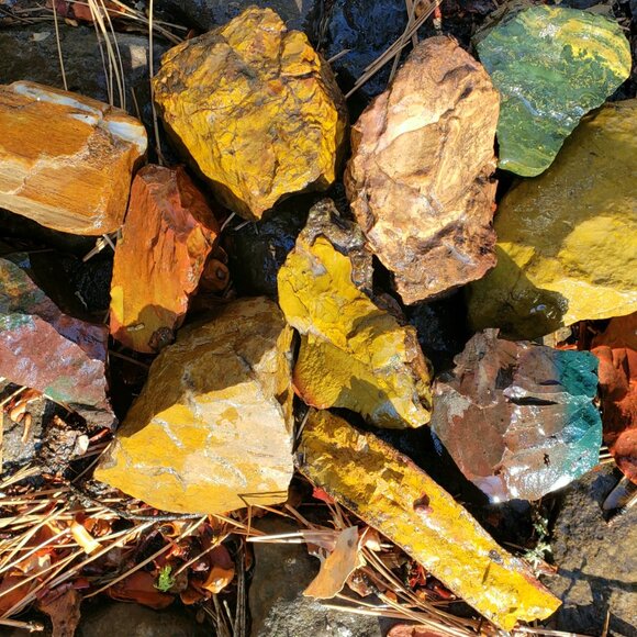 1lb  Rough Raw  mixed Jasper Stones - Picture 3 of 4